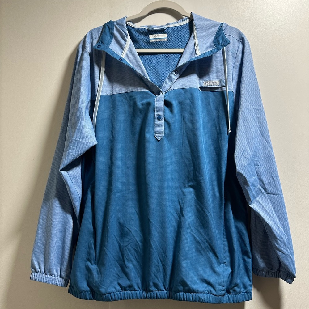 Columbia Blue and White Utility Jacket Lightweight Sporty Design - Picture 4 of 5